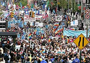 May Day in New York - 60,000 march for peace