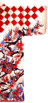 Kimono with Horse Racing motif