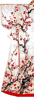 Kimono with flowering Plum Tree motif